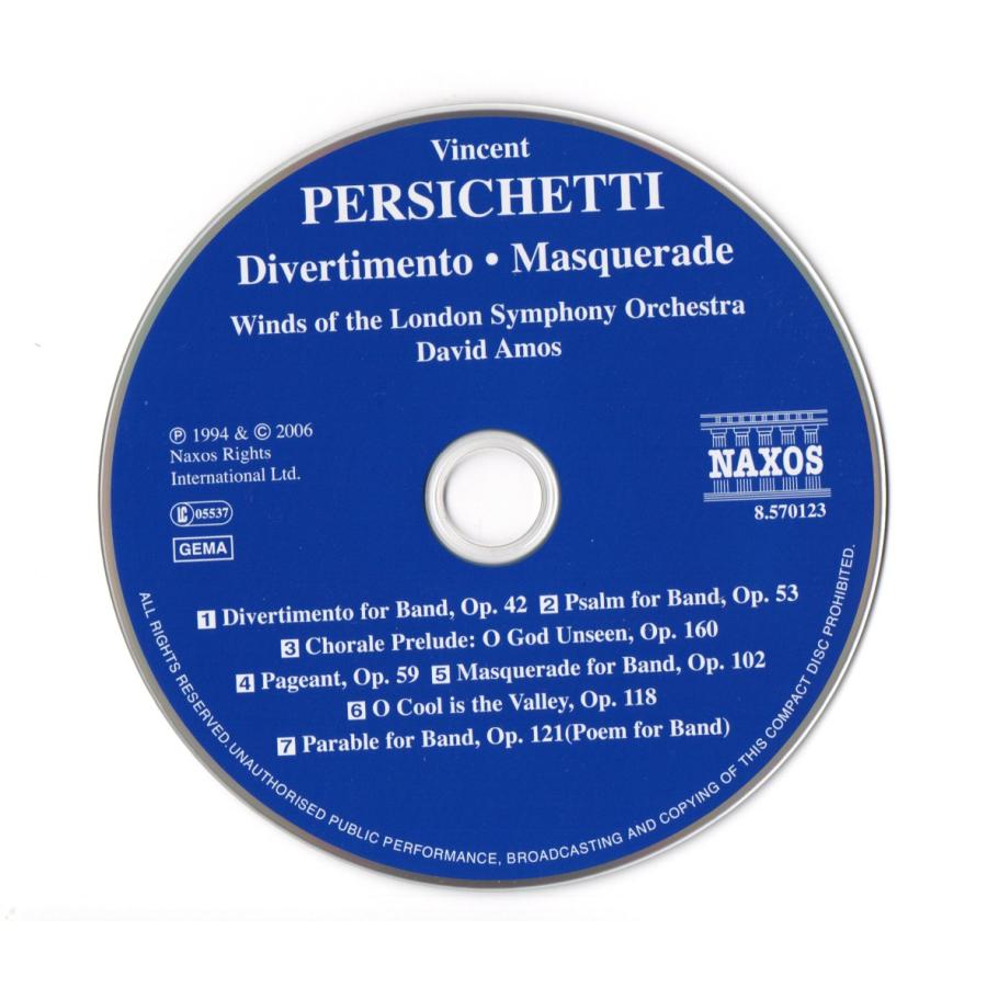 送料無料 吹奏楽CD NAXOS ヴィンセント・パーシケッティ作品集