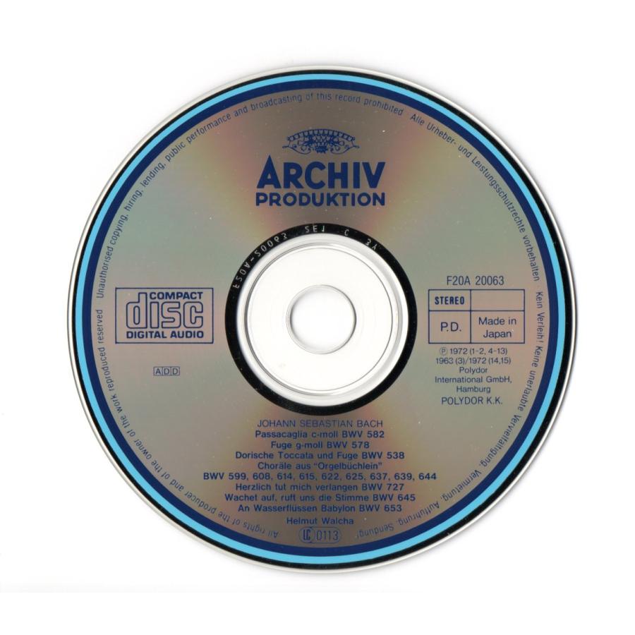 送料無料 CD ヘルムート・ヴァルヒャ J.S.バッハ:オルガン作品集 送料無料 CD ヘルムート・ヴァルヒャ J.S.バッハ:オルガン作品集