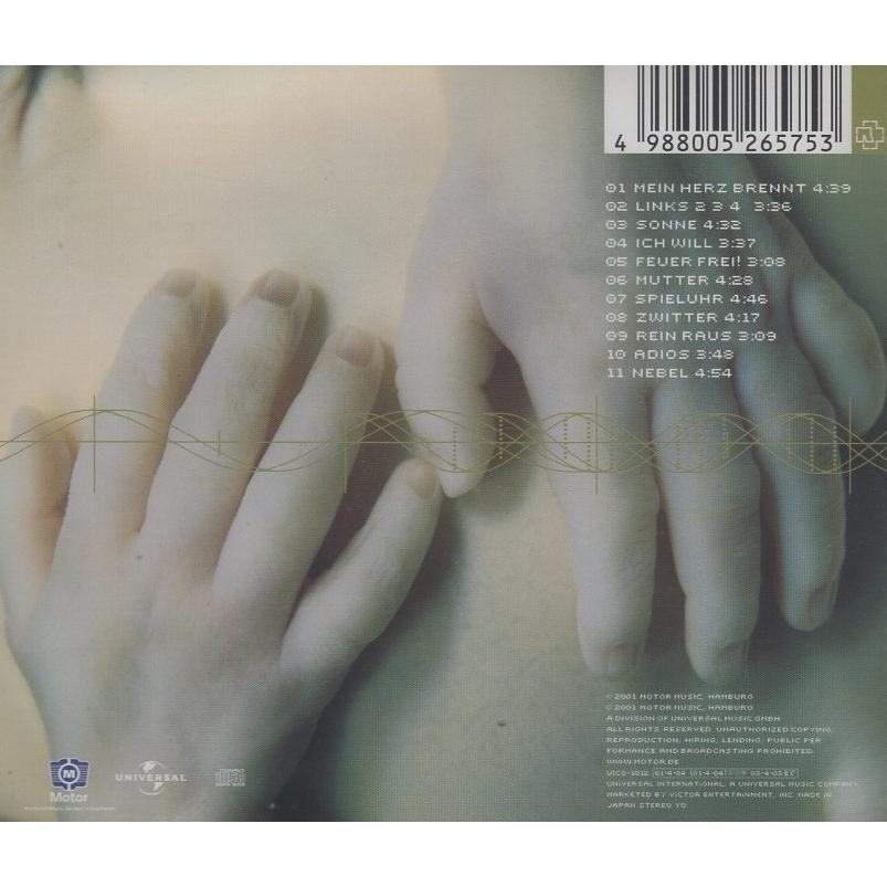 ラムシュタイン RAMMSTEIN / ムター MUTTER 2001.04.04 3rdアルバム