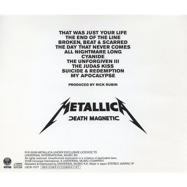 LLICA DEATH MAGNETIC 絶版品　日本限定盤 LLICA DEATH MAGNETIC 絶版品 日本限定盤 METALLICA DEATH