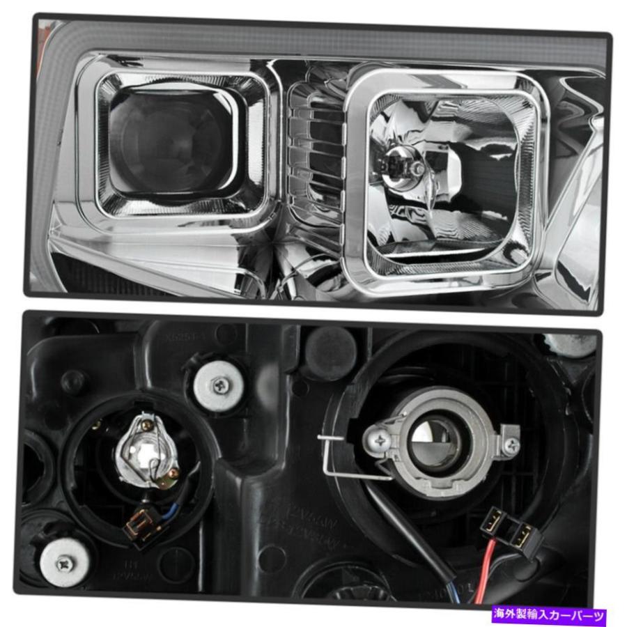 USヘッドライト 14-17トヨタツンドラペアC字型LEDバー/チューブDRL