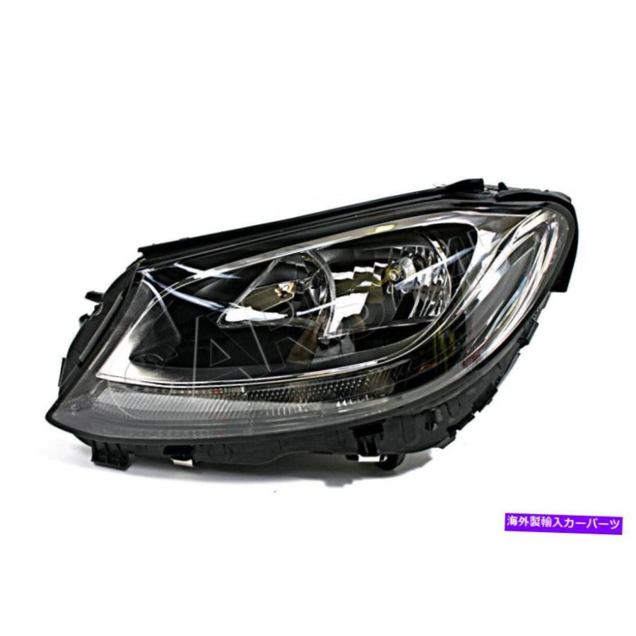 USヘッドライト ハロゲンヘッドライトフロントランプ左フィットメルセデスCクラスW205 2014- AL OEM Halogen Headlight Front Lamp Left Fits Mercede