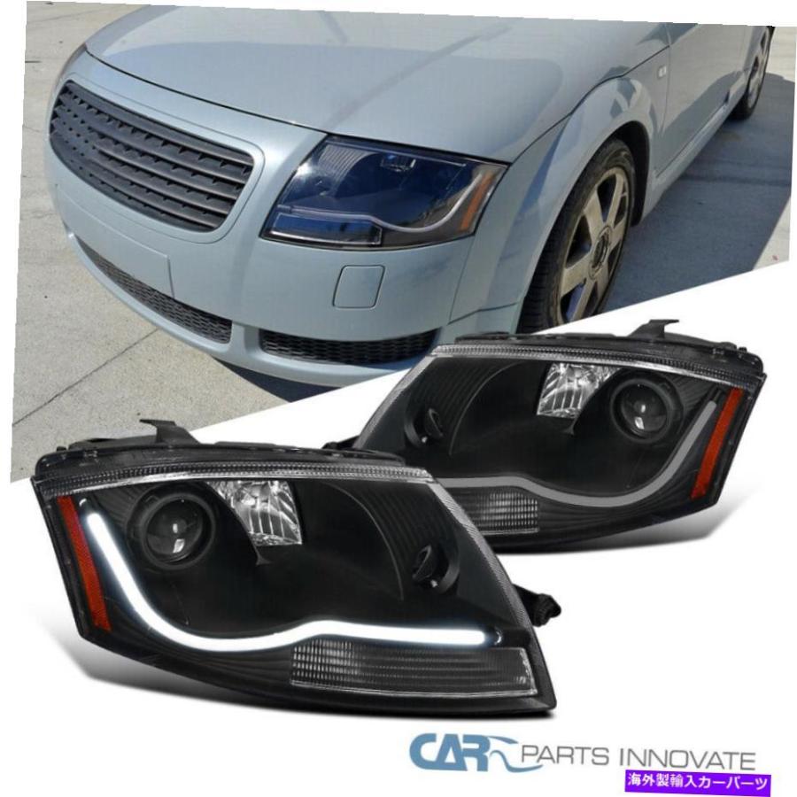 USヘッドライト 99-06 Audi TT Matte Black LEDストリップ 