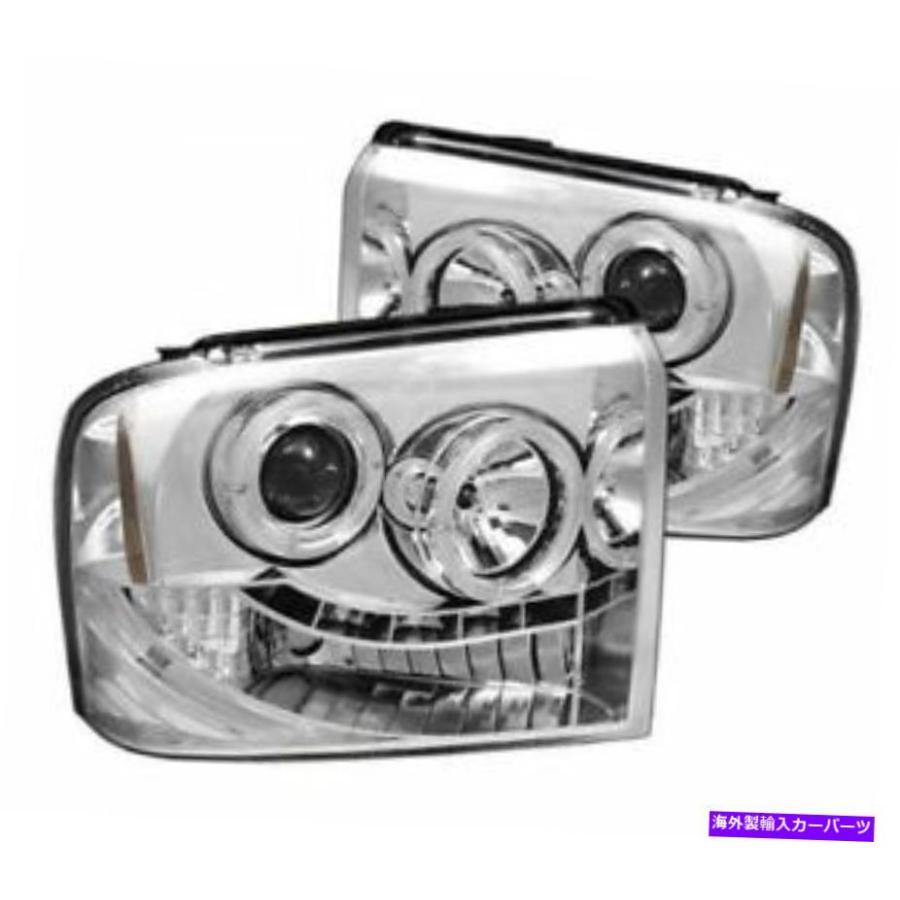 USヘッドライト SpyderプロジェクターヘッドライトCCFL Halo-Chrome 05-07 Ford F250、F350、F450 SD Spyder Projector Headlights CCFL Halo-Chrome