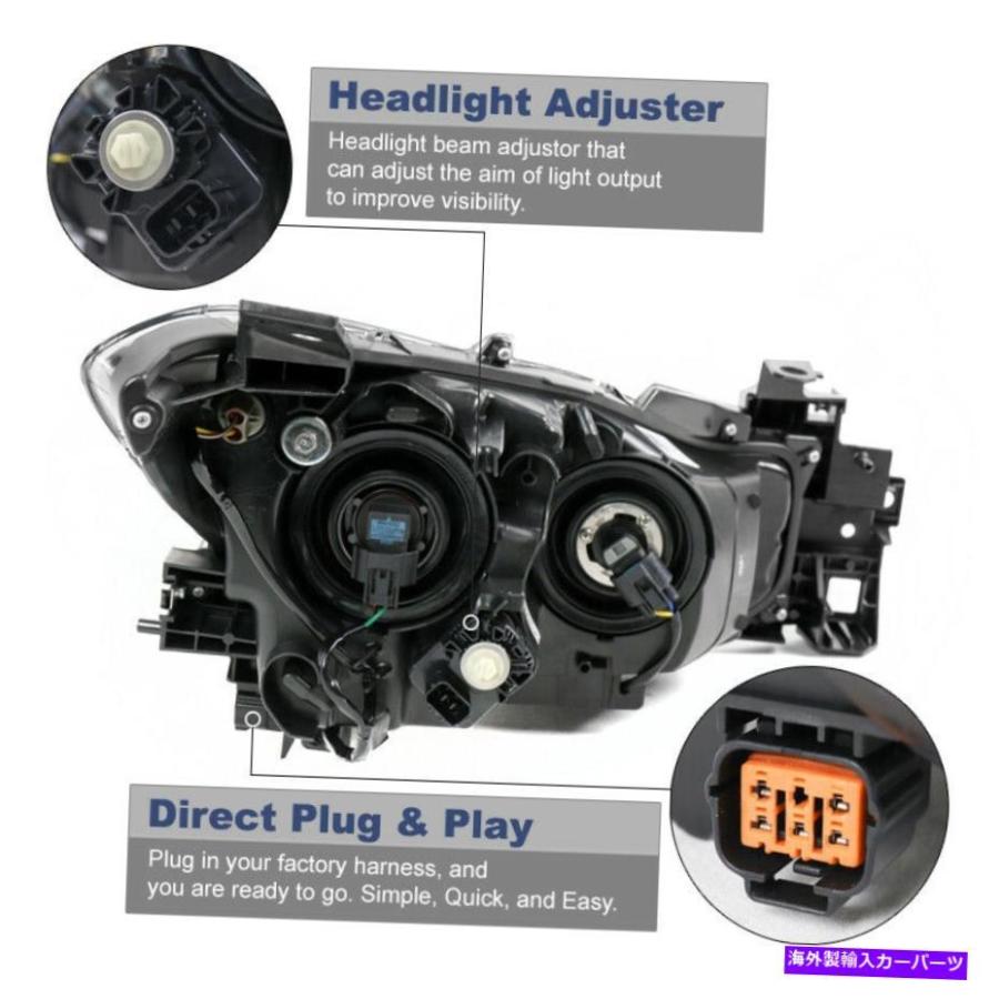 USヘッドライト 17-18 MAZDA 3 MAZDA3ハロゲンプロジェクターヘッド