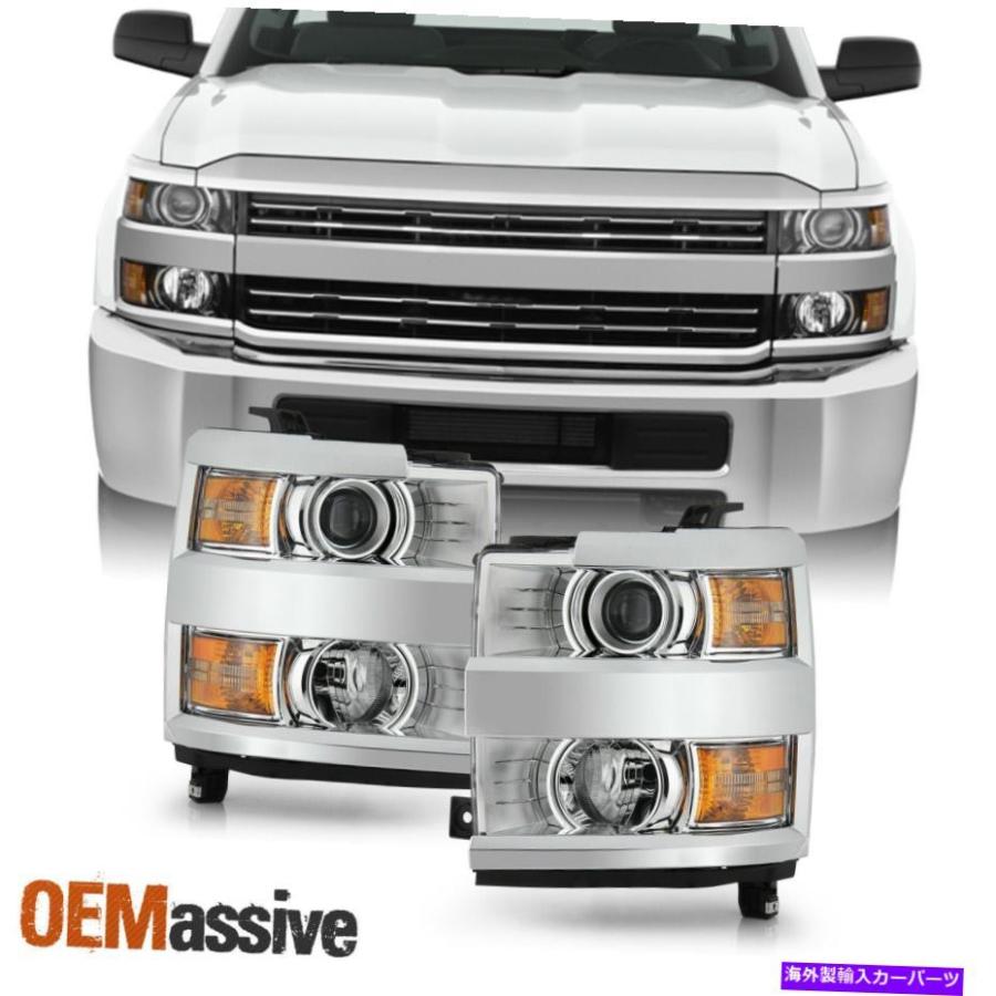 USヘッドライト 15-19のシボレーSilverado 2500HD 3500HD Chrome OEスタイルプロジェクターヘッドライト For 15-19 Chevy Silverado 2500HD 3500HD Ch