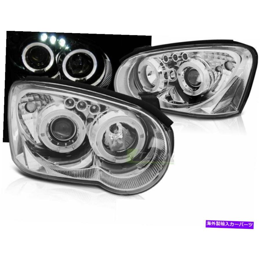 USヘッドライト スバルインプレッサII GD 03-05 Halo Rims Chrome CAのためのヘッドライトのプロジェクターペア Projector Pair of Headlights for Su