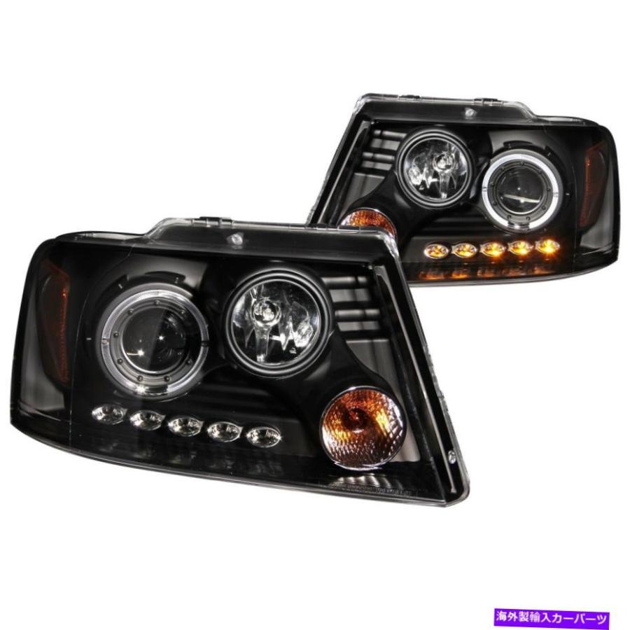 USヘッドライト Anzo USA 111028プロジェクターヘッドライトセットW / Haloフィット04-08 F-150マークLT Anzo USA 111028 Projector Headlight Set w/