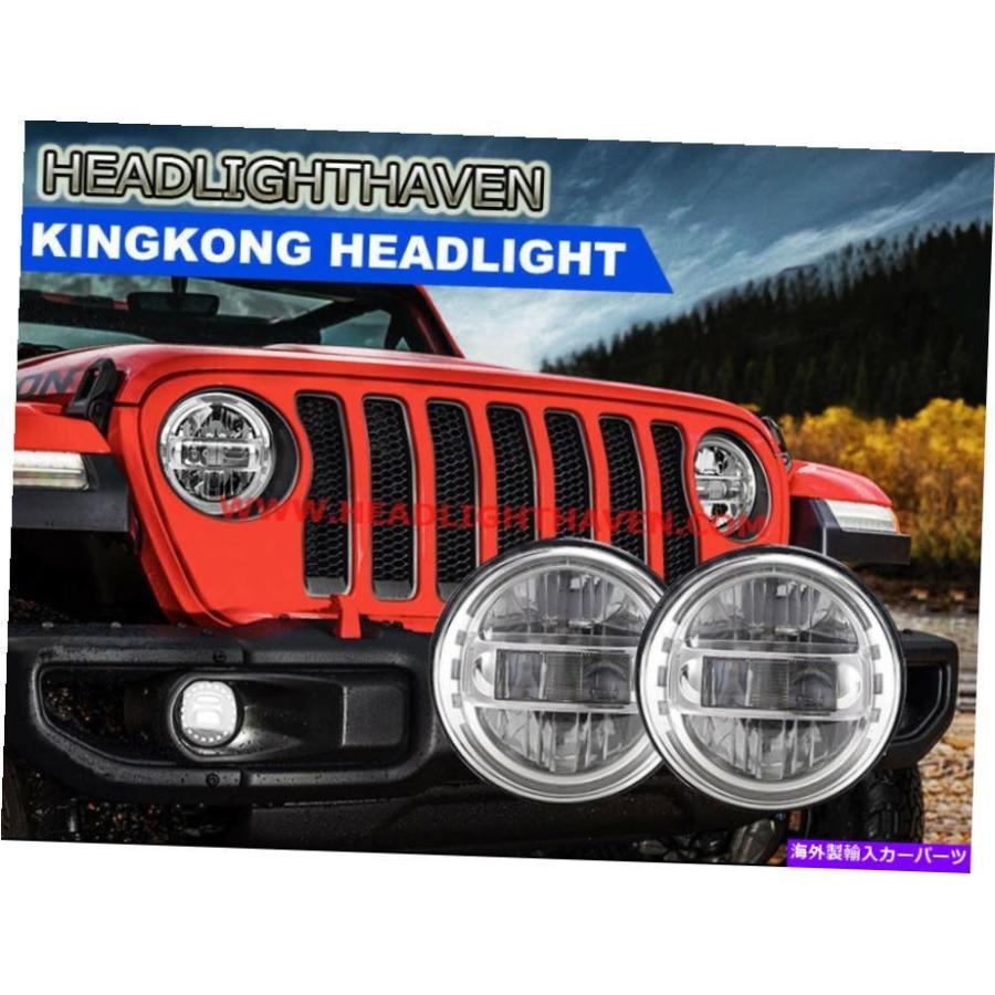 USヘッドライト 2018年2019 Jeep JL LED King Kong Headlightsアフターマーケットドットが承認されたOEM 2018 2019 Jeep JL LED King Kong Headlights
