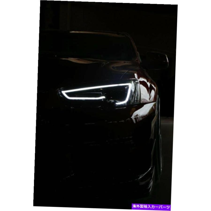 USヘッドライト Vland LEDヘッドライト2008-2017三菱ランサーEVO Xアウディルック - ブラックハウジング VLAND LED Headlights 2008-2017 Mitsubishi