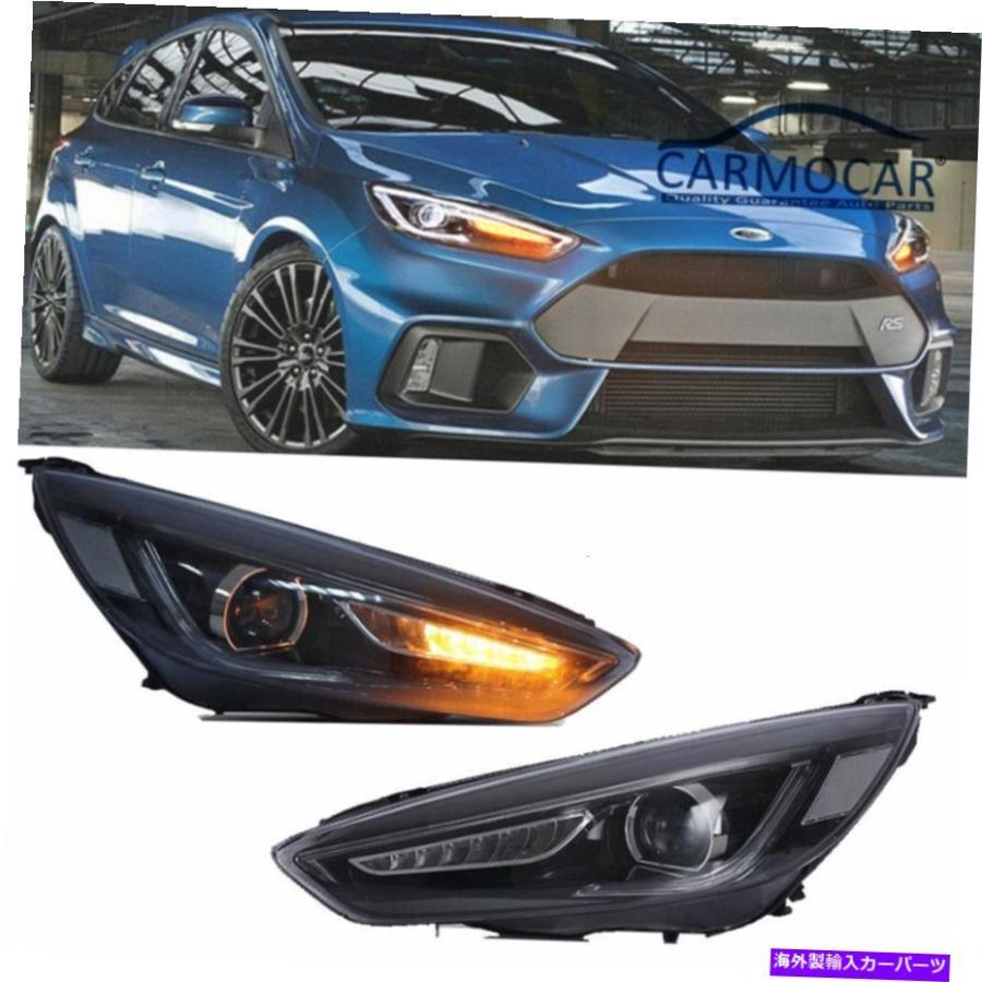 USヘッドライト ヘッドライトヘッドキットLED DRL HaloプロジェクターランプRH + LH FORDフォーカス Headlight Head Kits Led drl Halo projector Lam