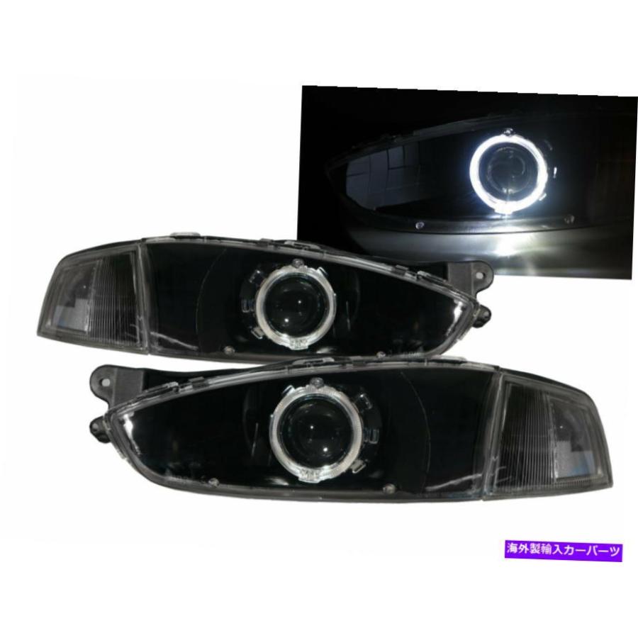 USヘッドライト MIRAGE MK5 95-03ガイドLED Angel-Eye Projector