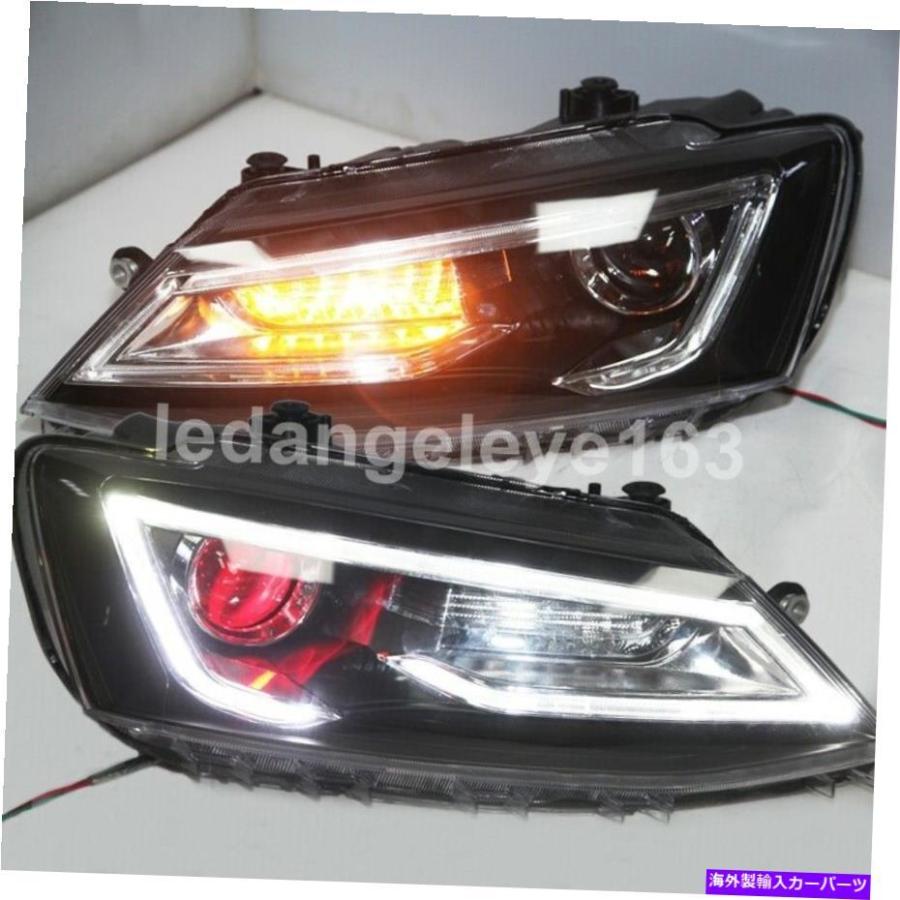 流行 USヘッドライト LEDストリップヘッドライト2012-2018年VW Jetta MK6 Sagitar LEDヘッドランプYZ LED strip head lights For 2012-2018 year VW Jetta
