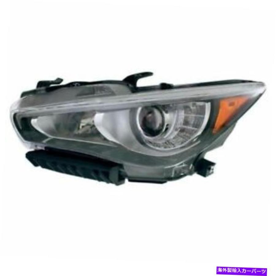 USヘッドライト Q50フロントヘッドライトヘッドランプLEDヘッドライトランプがバルブドライバ側 For 14-17 Q50 Front Headlight Headlamp LED Head Li