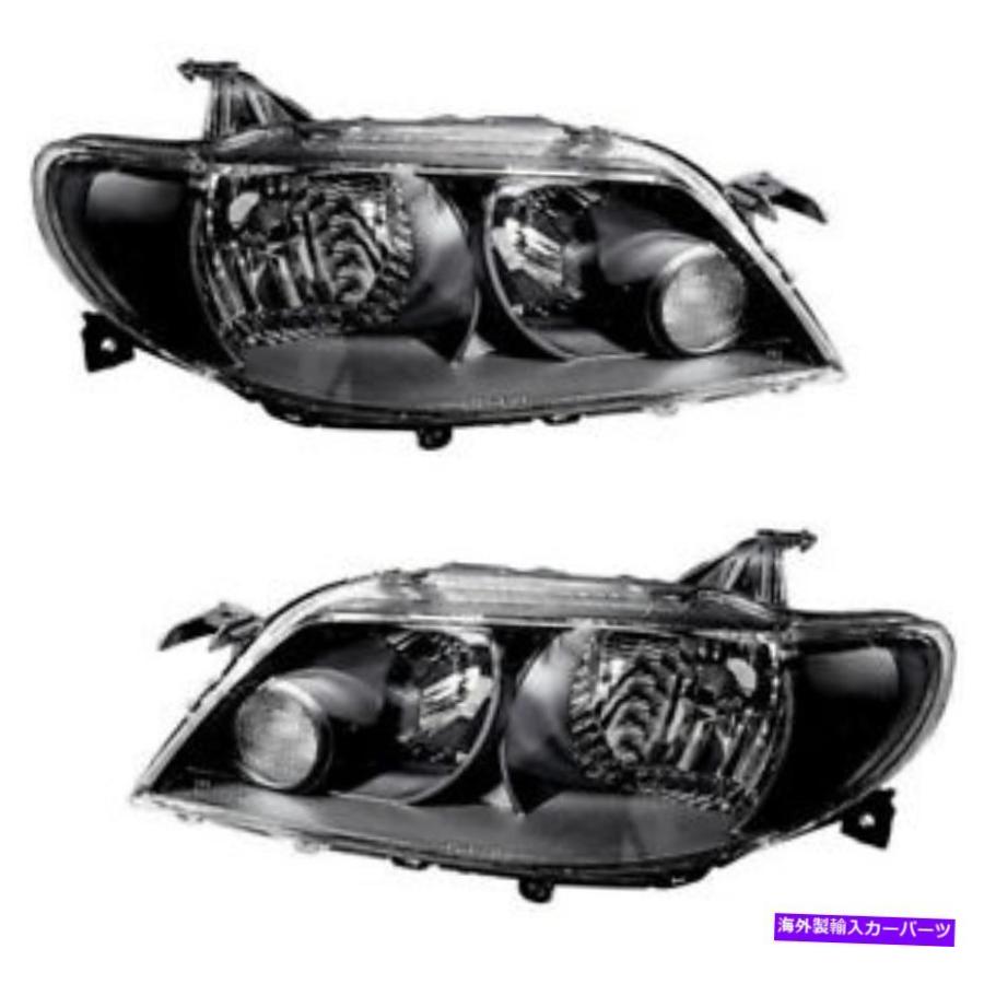 USヘッドライト ヘッドライトヘッドランプ（ブラック）2002年03 2002-2003 Mazda Protege5のための新しいセットペア Headlights Headlamps (Black) Ne