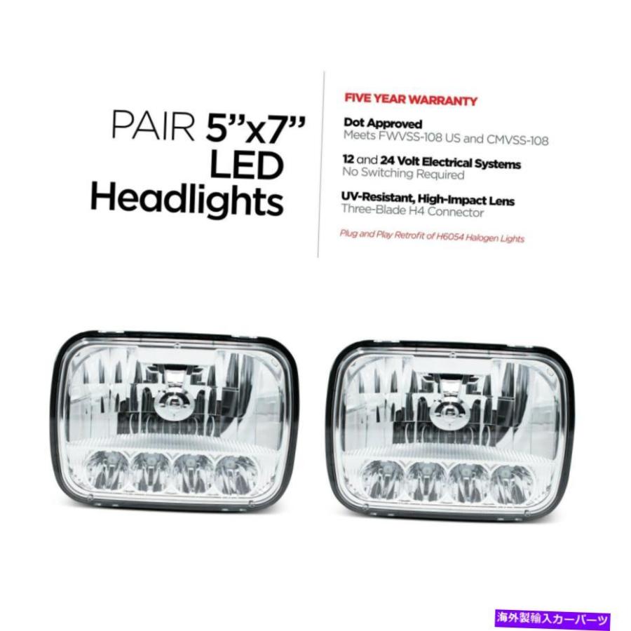 特価商品  USヘッドライト 5 x 7シールビーム長方形LEDヘッドライトトラックジープyj xj Pair of 5x7 Sealed Beam Rectangular LED Headlights Truck Jeep Y