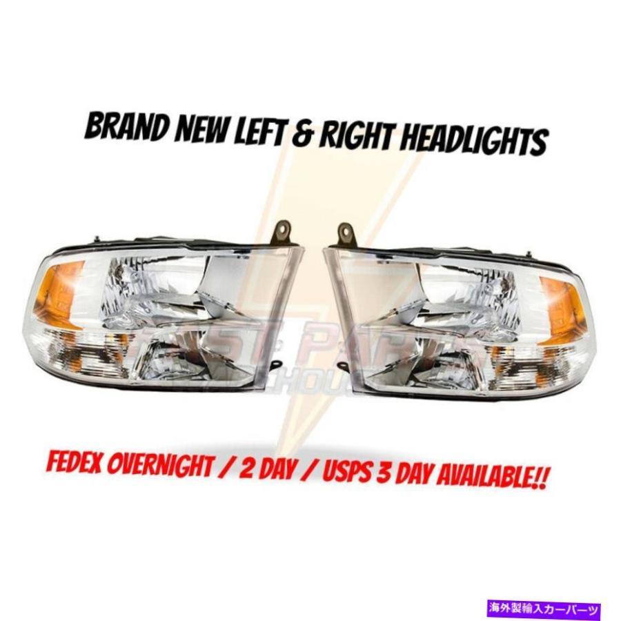 USヘッドライト 13-16ドッジRAMハロゲンのための2ヘッドライトヘッドライトの新しいセットペア New Set Pair of 2 Headlights Head Lights for 13-16