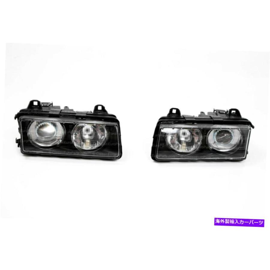 USヘッドライト BMW E36ユーロガラス楕円形プロジェクターヘッドライト