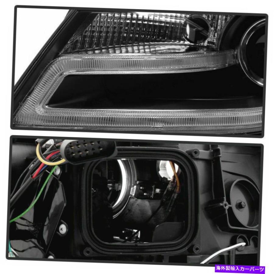 USヘッドライト フィット09-12アウディA4 B8ブラックDRL Halo LED