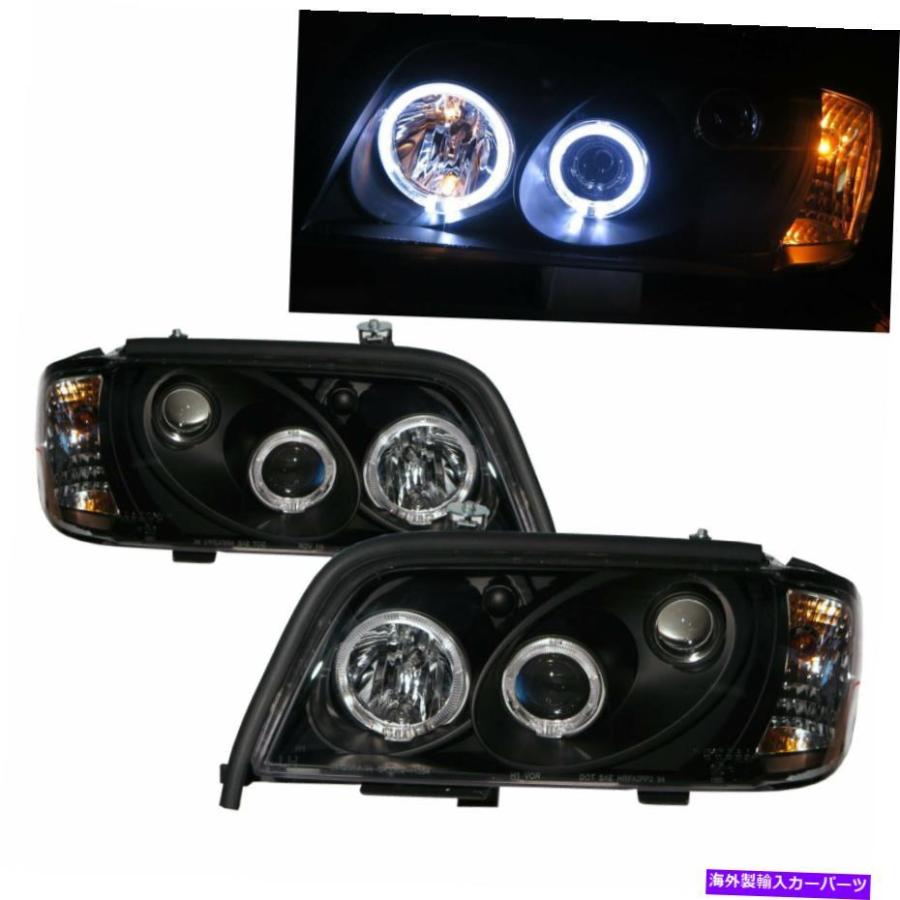 USヘッドライト CクラスW202 94-00ガイドLED Angel-Eye Headlight BK