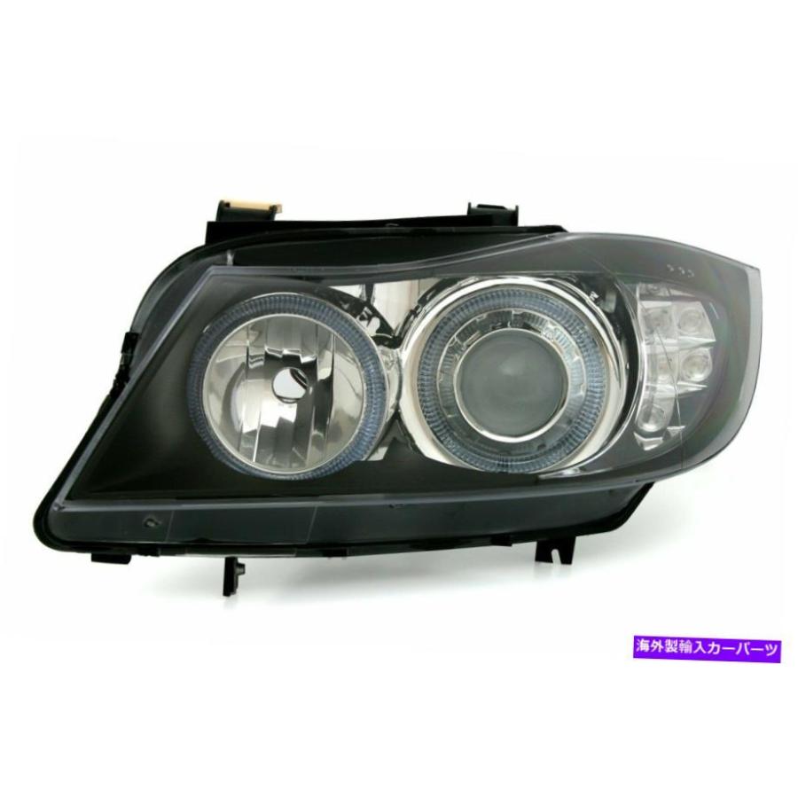 USヘッドライト Frontlykter BMW 3-Serien E90 E91 05-08天使の目SVART