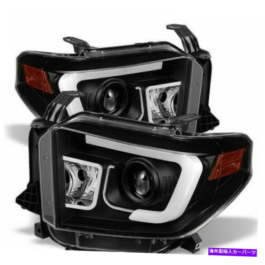 USヘッドライト 07-14トヨタツンドラ/ 08-17 Sequoia Black LED DRL