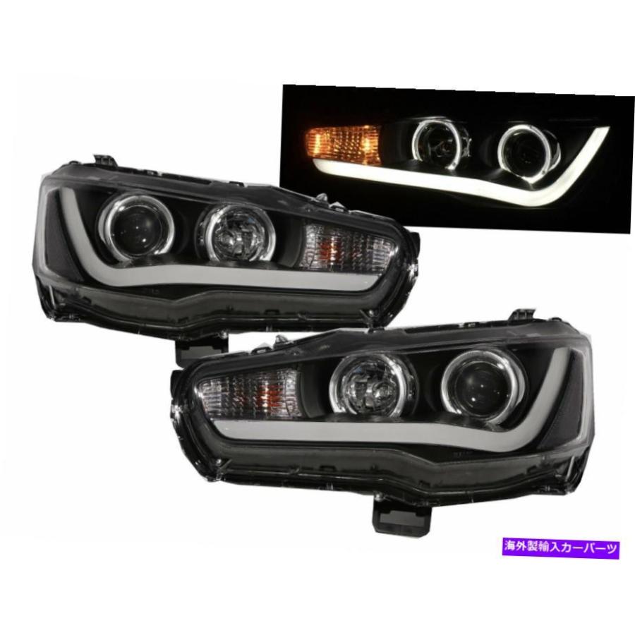 USヘッドライト ランサーCY2A-CZ4A 08-16 LED Angel-Eye Bar Headlight