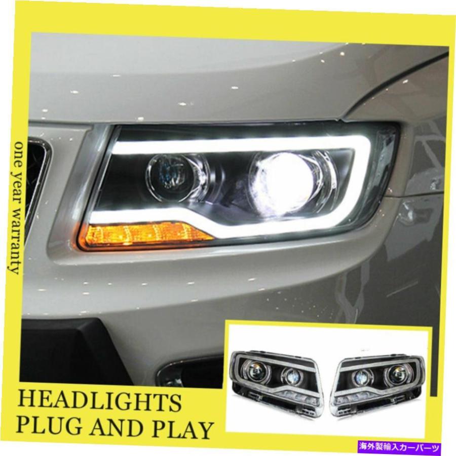 USヘッドライト ジープコンパスヘッドライトダブルキセノンビームHID