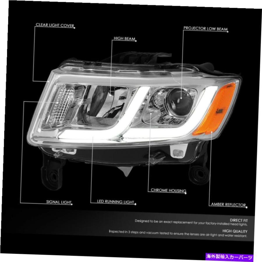 USヘッドライト 14-16ジープグランドチェロキー2PCS LED DRL