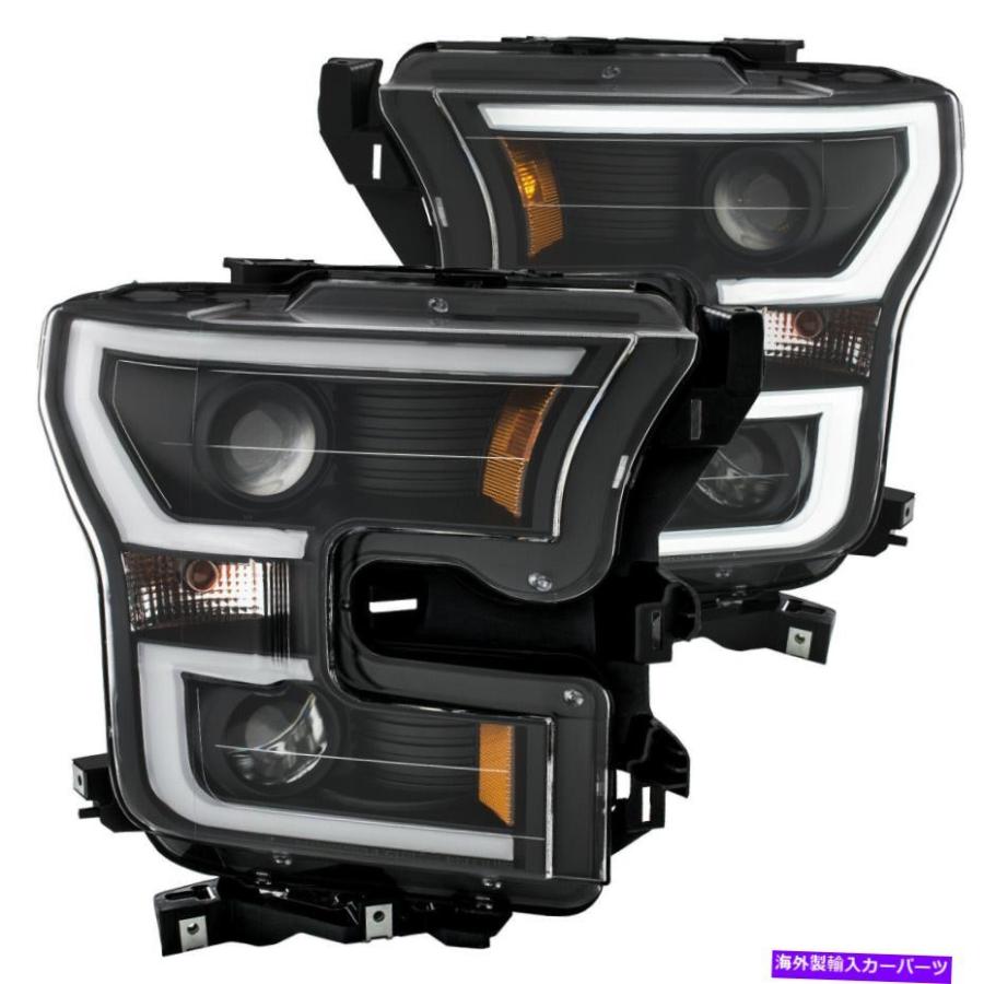 USヘッドライト ANZO 2015-2016フォードF-150プロジェクターヘッドライトW /板スタイルデザインブラックW / ANZO 2015-2016 Ford F-150 Projector Hea