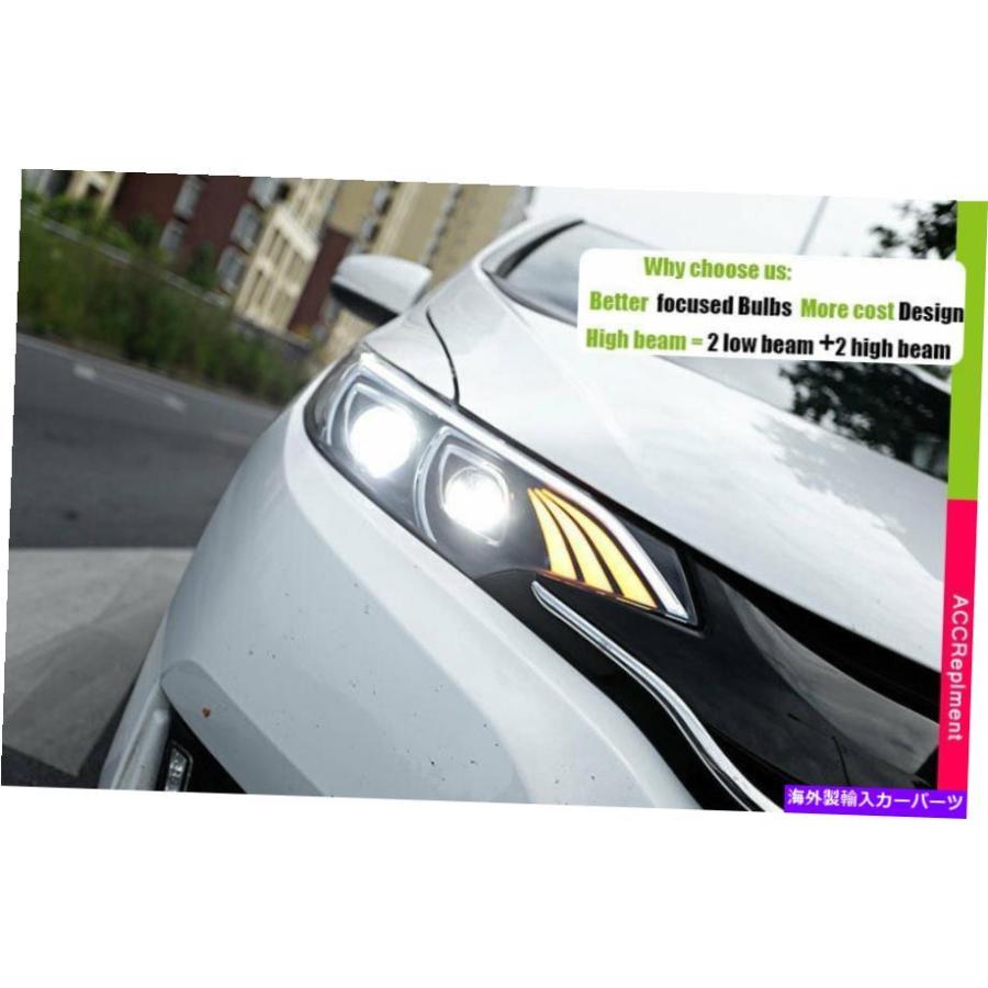 USヘッドライト ホンダフィットのヘッドライトアセンブリ2014-2017 HID