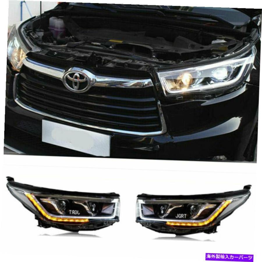 USヘッドライト トヨタハイランダーLEDヘッドライトプロジェクターDRL 
