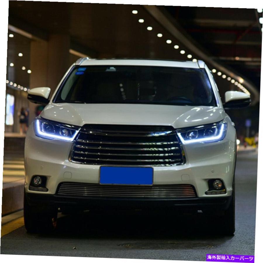 USヘッドライト トヨタハイランダーLEDヘッドライトプロジェクターDRL 