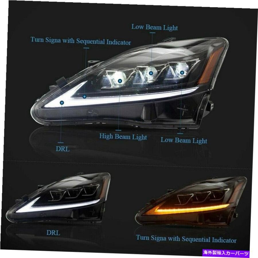 USヘッドライト 2006-2012 LEXUS IS250の2倍のLEDフロントヘッドライト