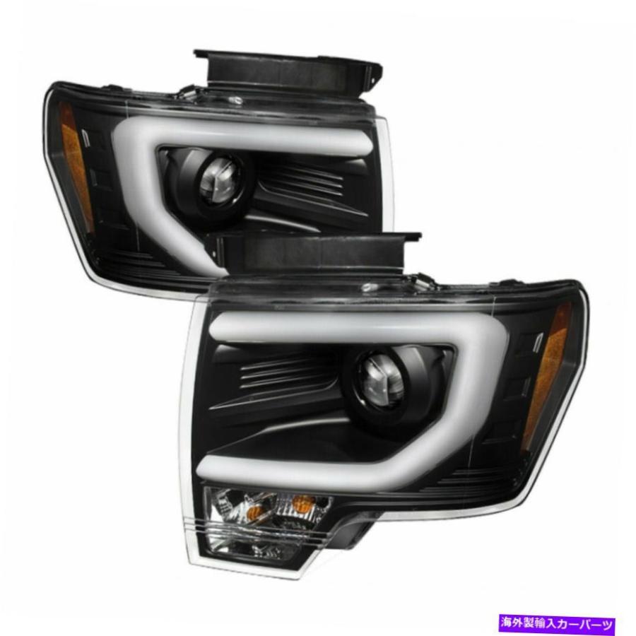 USヘッドライト Ford F150 2013 2014プロジェクターファクトリーキセノンモデルライトバーDRLブラック Spyder For Ford F150 2013 2014 Projector Fac