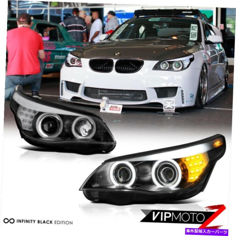 USヘッドライト 2004-2007 BMW 5シリーズE60 E61ブラックCCFL
