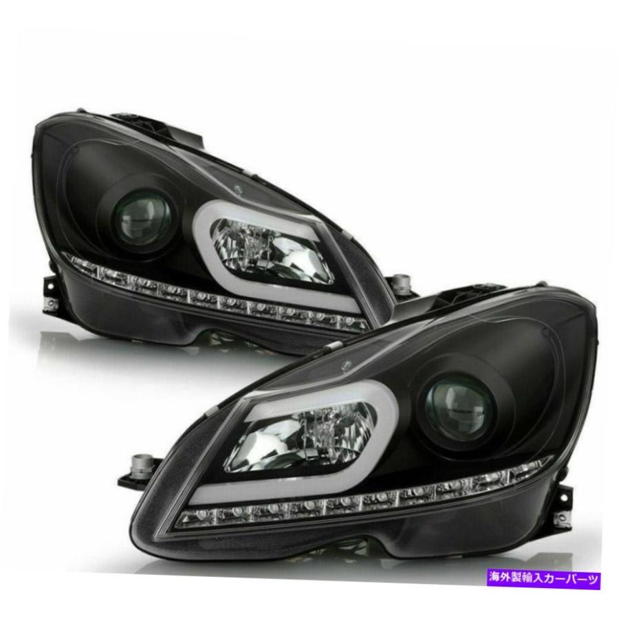 USヘッドライト 12-14メルセデスベンツW204 CクラスLED信号DRL BK