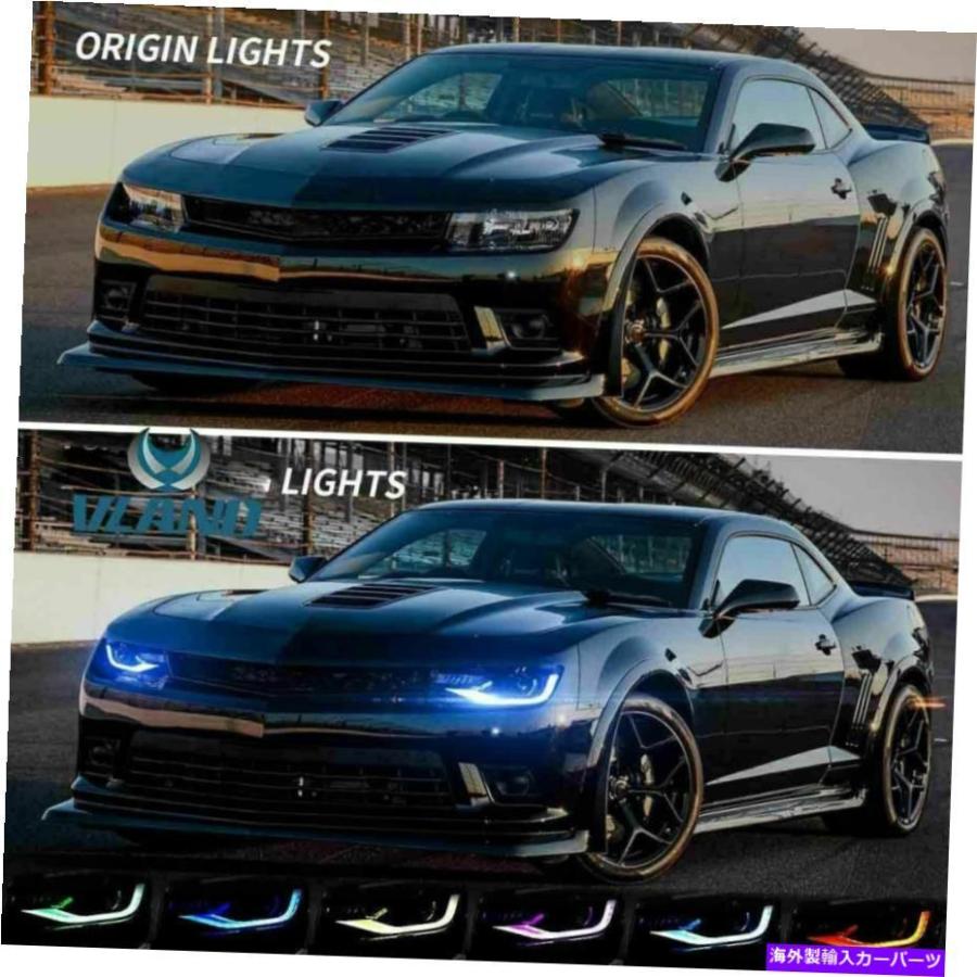 USヘッドライト 2014年2015年カマロ二重ビームプロジェクターLED RGB