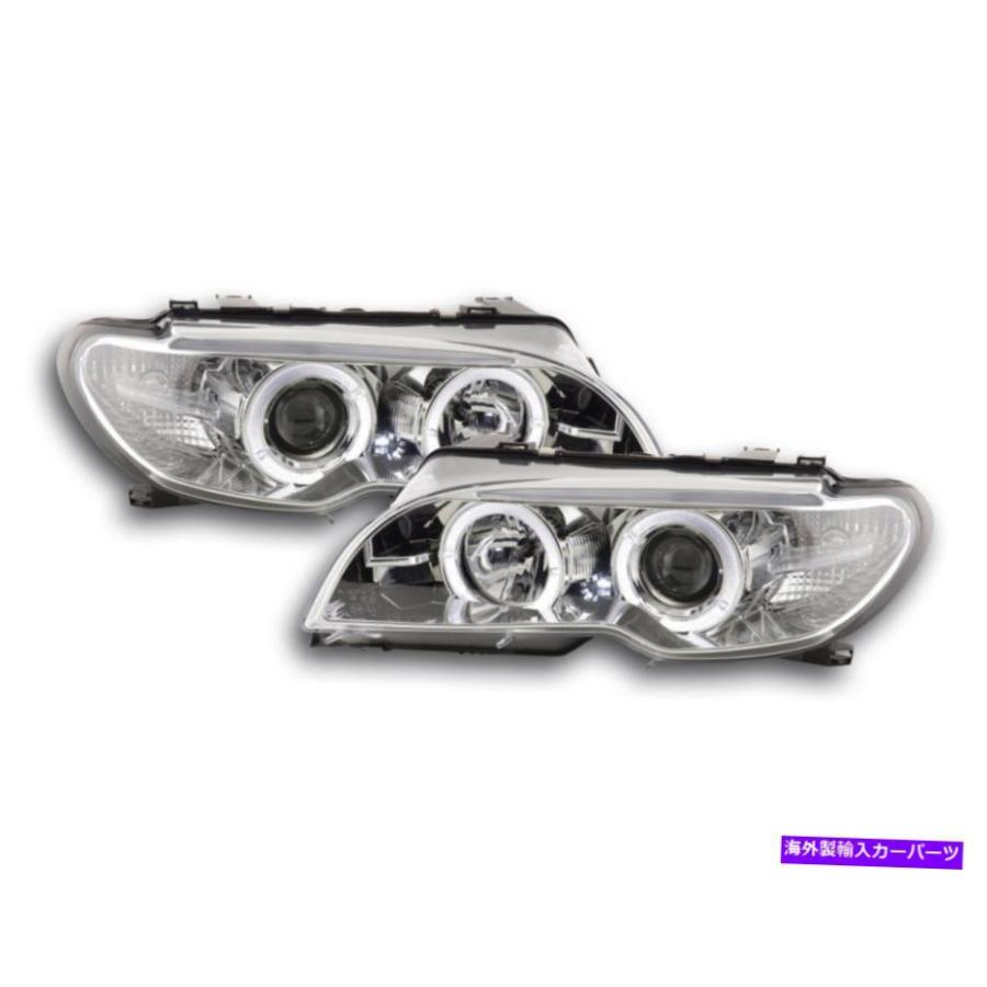 USヘッドライト クローム仕上げAngel Eyes Haloヘッドライト2003年からのBMW E46クーペ CHROME finish