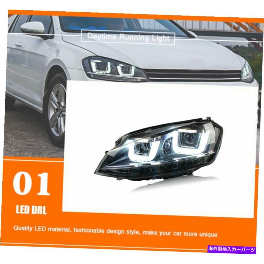 USヘッドライト VWゴルフ7 LEDヘッドライトプロジェクターLED DRL 2014