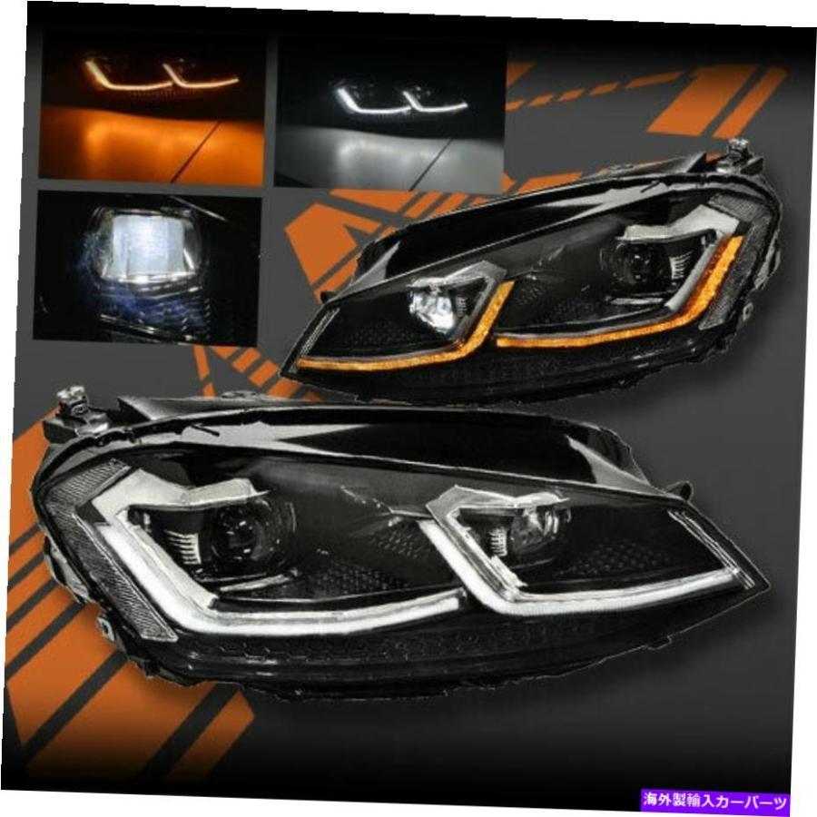 USヘッドライト MK-7.5 RスタイルDRL順次インジケータヘッドライトVW GOLF VII 7 MK-7.5 R Style DRL Sequential Indicator Head Lights for VolksWag