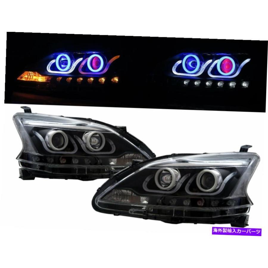 USヘッドライト Sentra B17 13-ON 4D Cotton Halo Devil Eye Projector