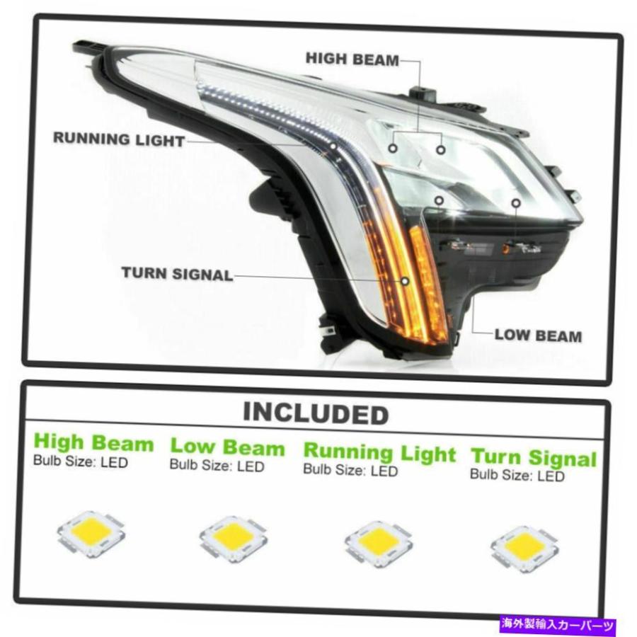 フィット右側ヘッドライト USヘッドライト フィット18-19 [乗客]右側全LEDストリップDRLヘッド