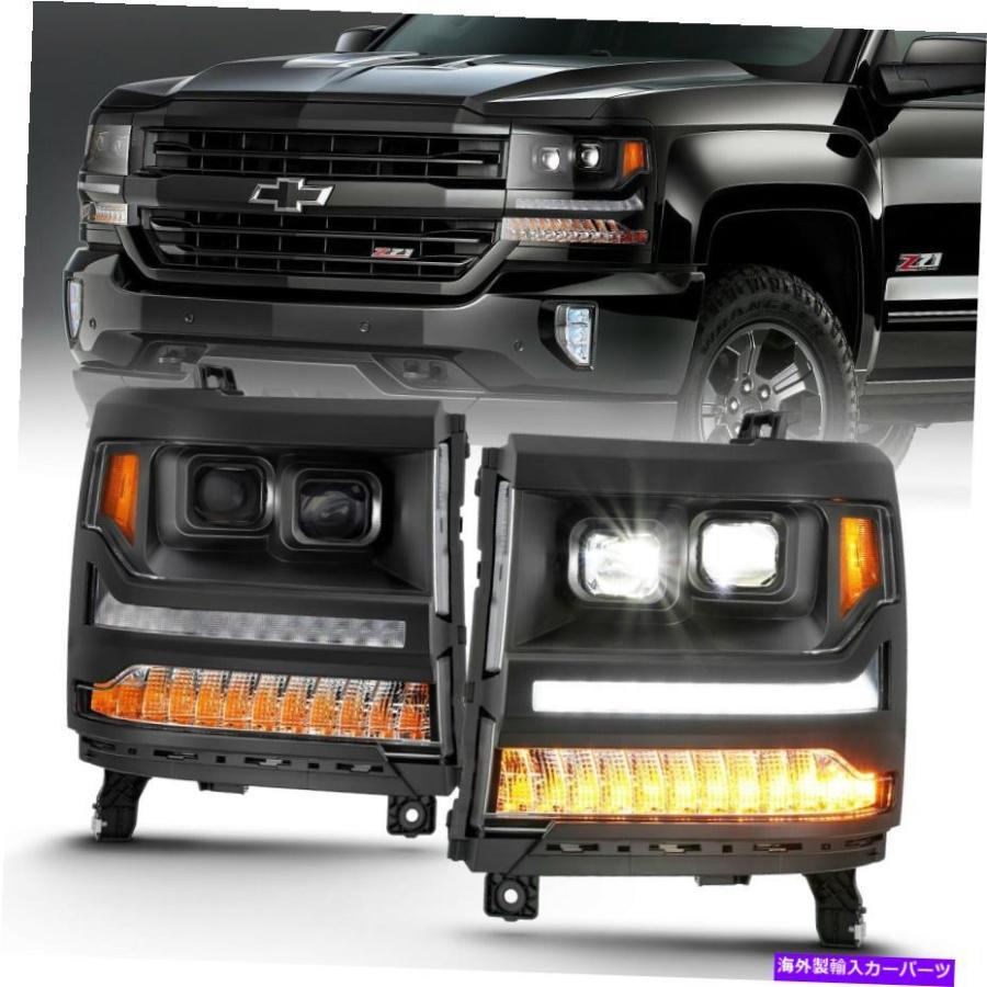 USヘッドライト Anzo USA 111420 LEDプロジェクターヘッドライトは16-18 Silverado 1500 Anzo USA 111420 LED Projector Headlight Fits 16-18 Silver