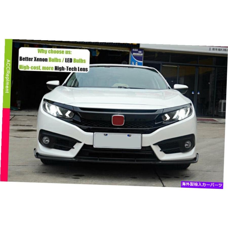 USヘッドライト ホンダシビックヘッドライト20162019フルLEDプロジェクターLED DRLターン信号 For Honda Civic