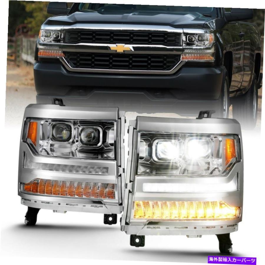 USヘッドライト Anzo USA 111421 LEDプロジェクターヘッドライトは16-18 Silverado 1500に収まる Anzo USA 111421 LED Projector Headlight Fits 16-1