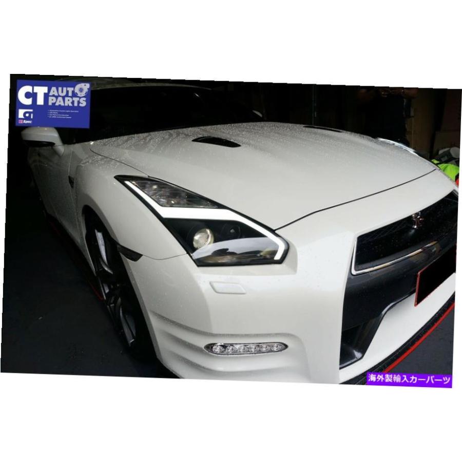 USヘッドライト 日産GTR R35 07-14のためのLED DRLプロジェクター動的シグナルヘッドライト LED DRL Projector Dynamic Signal Headlights for NISSAN｜windera｜02