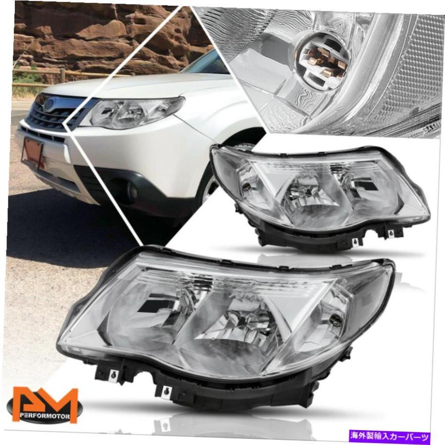 USヘッドライト 0913 Subaru Foresterヘッドライト/ランプ交換クロームハウジング透明コーナー For 0913