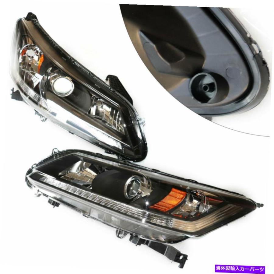 USヘッドライト ヘッドライトセットフィット20132015ホンダアコードセダン左右のw / o LED DRL 2PC Headlight