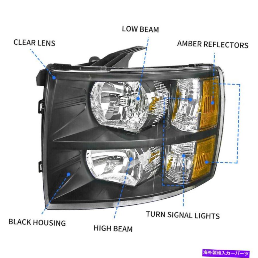 USヘッドライト 2007-2014のためのペアリフレクターヘッドライトシボレーSilverado 1500 2500HD 3500HD ...